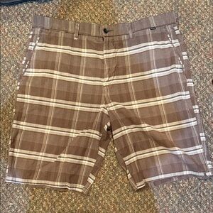 Hurley Brown Plaid Men's Shorts